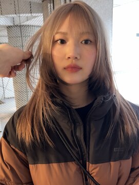 ダブ アオヤマ(DaB AOYAMA) ハイトーングレージュ×裾カラーブラック×フェイスレイヤー