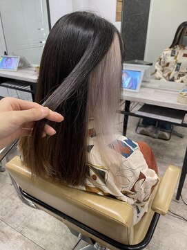 アジールヘア 所沢プロペ通り店(agir hair) セミディシアーカラーワンカール姫カットホワイトベージュ所沢