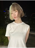 デザインカラーセクションカラーミニボブ切りっぱなしボブ