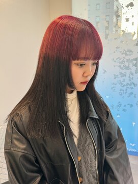 ギグスダブル 栄店(gigs double) ツートンカラー/ピンク/ナチュラルブラウン