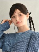 韓国風三つ編みアレンジ