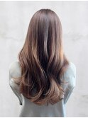 美髪韓国ヘアロングおくれ毛顔周りレイヤー_ba503201