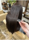 メテオ髪質改善カラー しなやかツヤロングベージュ