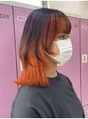 下北沢タッセルボブデザインカラー切りっぱなしボブミディアム◆