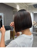 大人気韓国風切りっぱなしボブ
