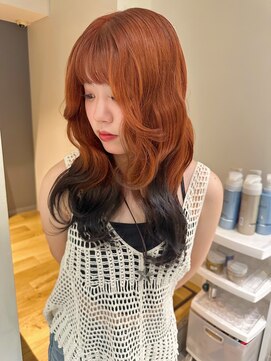 ノラ ウメダ(NORA UMEDA) 【chiaki】orange rootsハイトーンルーツカラーデザインカラー