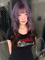 ノエ シンサイバシ(Noe Shinsaibashi)&nbsp;【LIRA】ラベンダーグレージュ×エンドカラー 内巻きレイヤー