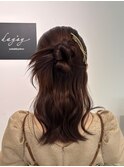 【ヘアセット】ハーフアップ×タイトシニヨン