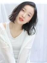 マルシェ(marche)&nbsp;暗髪 黒髪 無造作切りっぱなしボブ＊marche田嶋