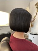 30代40代50代黒髪小顔マニッシュハンサムワンレンボブ