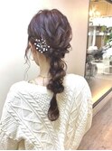 ゆるふわ × 編み込み × 編みおろし // 結婚式ヘアセット