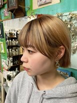 ピエスデシュブー(piece des cheveux) 前髪のインナーカラーと顔周りのレイヤー