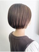 ショートボブベージュカラー切りっぱなしボブショートヘア横浜
