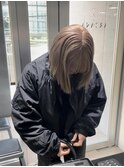切りっぱなしボブ エアリーロング 美髪 ピンクブラウン