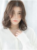 濡れ髪くせ毛風の髪質改善ボブパーマミディn古河20代30代40代