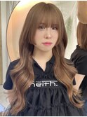 エクステで王道ブラウンロングヘアーに