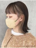 逆アンブレラカラー×前髪インナーカラーこなれミディミニウルフ