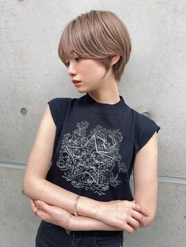 ロンド レア 天神大名店(Lond Le’a) デザインカラー/レイヤーカット/ウェットヘア/オリーブベージュ