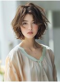 ☆オリーブグレーココアベージュ小顔クラゲヘアー/黒髪/髪質改善