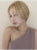 マッシュショート丸みショートボブくびれショート金髪ショート