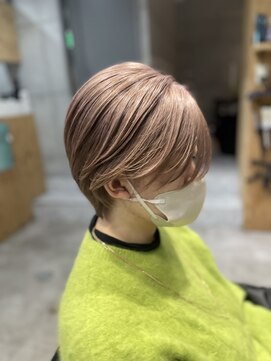 ネウィ 池袋(newi) ショートSTYLE☆ピンクベージュカラー・ブリーチ