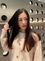 シャウルデッサン(CHARLES DESSIN)&nbsp;クールロングレイヤーナチュラル縮毛矯正黒髪ロング