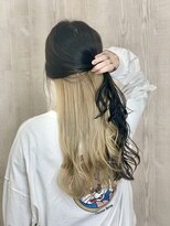 ラッズプラスエイチ(Lads+h)&nbsp;ロングインナーカラー×ミルクティーベージュ