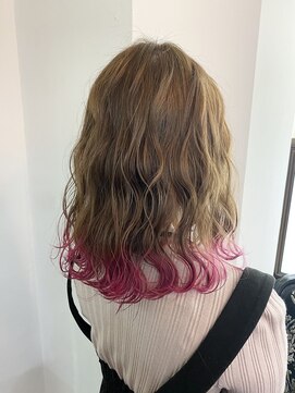 遊人セントラル(CENTRAL) ☆裾カラーピンク&ふんわりミディ☆