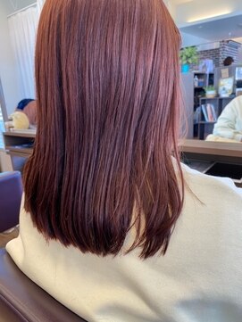 ヘアーブランドジン パルト(HAIR BRAND Jin Palt) オレンピカラーでほんのりぷっつんカット