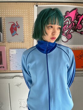 ルーム(Loom.) ミルクティーフェイスレイヤーダブルカラーケアブリーチグリーン