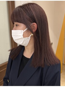 プフ 伏見(puf) 高彩度レッドブラウンカラー【伏見/丸の内/栄/髪質改善】