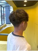 ビジネスツーブロックマッシュ ショート 束感ナチュラルパーマ