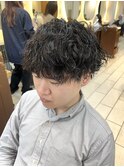 メンズパーマ　波巻き　ツイスパ　マッシュ　［横浜］［横浜駅］