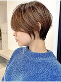 【Say.福岡】前髪長めショート×ひし形シルエット×モカブラウン