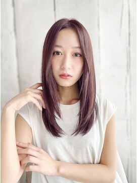 ナル 宇都宮(nalu) 大人センターパートの艶感ナチュラルストレート