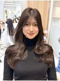 韓国ヘア　2wayバング  レイヤーカット くびれヘア  顔周り/