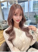エクステ＋ミルクティーカラー韓国ヘア