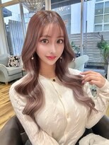 シャルル(charles)&nbsp;エクステ＋ミルクティーカラー韓国ヘア