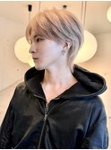 メンズマッシュウルフ×ホワイトベージュ