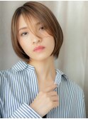 □ナチュラルブラウンマッシュボブショート404-3浦和20代30代