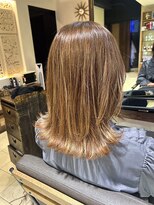 ヘアリゾート粋 ティガ 池袋店(tiga)&nbsp;ミディアムレイヤー/ブラウンベージュ/顔まわりカット