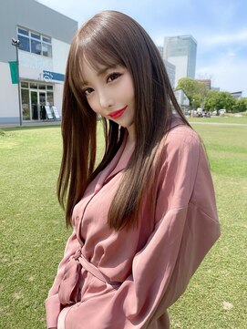 美髪レイヤーカット/顔まわりレイヤー/ストレートロングレイヤー