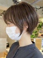 エリマ 横浜西口(elima) 横浜白髪染めショートボブミルクティーベージュヘーゼルベージュ