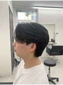ニュアンスパーマ　センターパート　ダウンパーマ