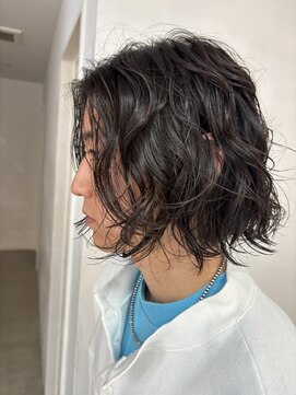 ナループロアツム(Nalu pu loa Tsum) 朝ラクメンズボブパーマボブヘア黒髪くせ毛風パーマ