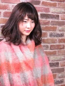 ヘアカフェ コトノハ(hair cafe Kotonoha) 【コトノハ】　ビターショコラ暖色系カラーノームコア結べるボブ
