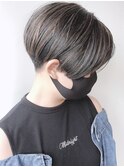 【morio 原宿】ハンサムショート襟足刈り上げ外国人風カラー