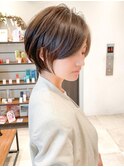 大人可愛い小顔ひし形クビレ丸み/ボブ/20代/30代/40代/白髪染め