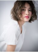 外国人風アシンメトリーゆるふわボブパーマv川口20代30代40代!
