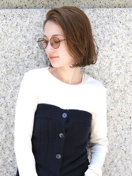 レトン 銀座(leton) 顎下ボブ/ハイライト/シアーカラー/カール/銀座/切りっぱなし